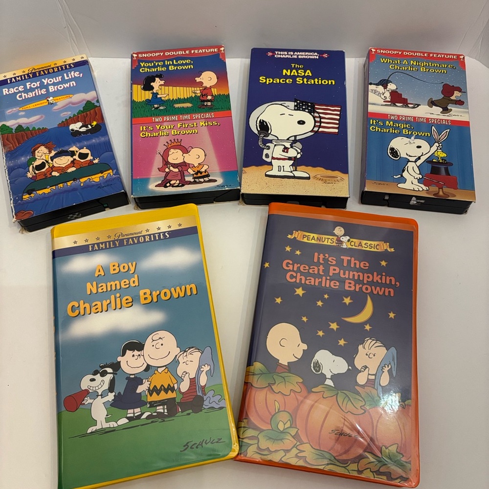 Vintage Charlie Brown VHS Collection of 6 Tapes